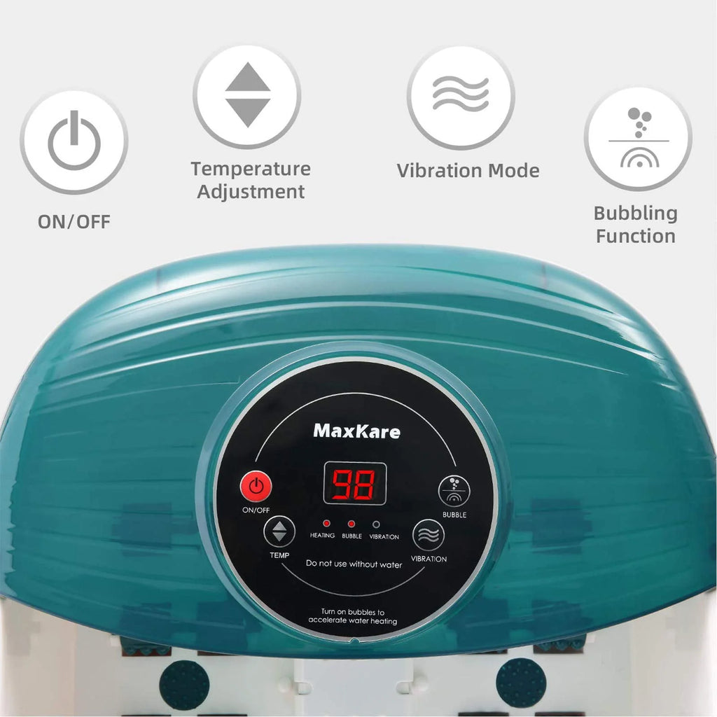 Foot Spa Bath Massager with Heat, Bubbles, Vibration, 16 Detachable Massage Rollers X4958