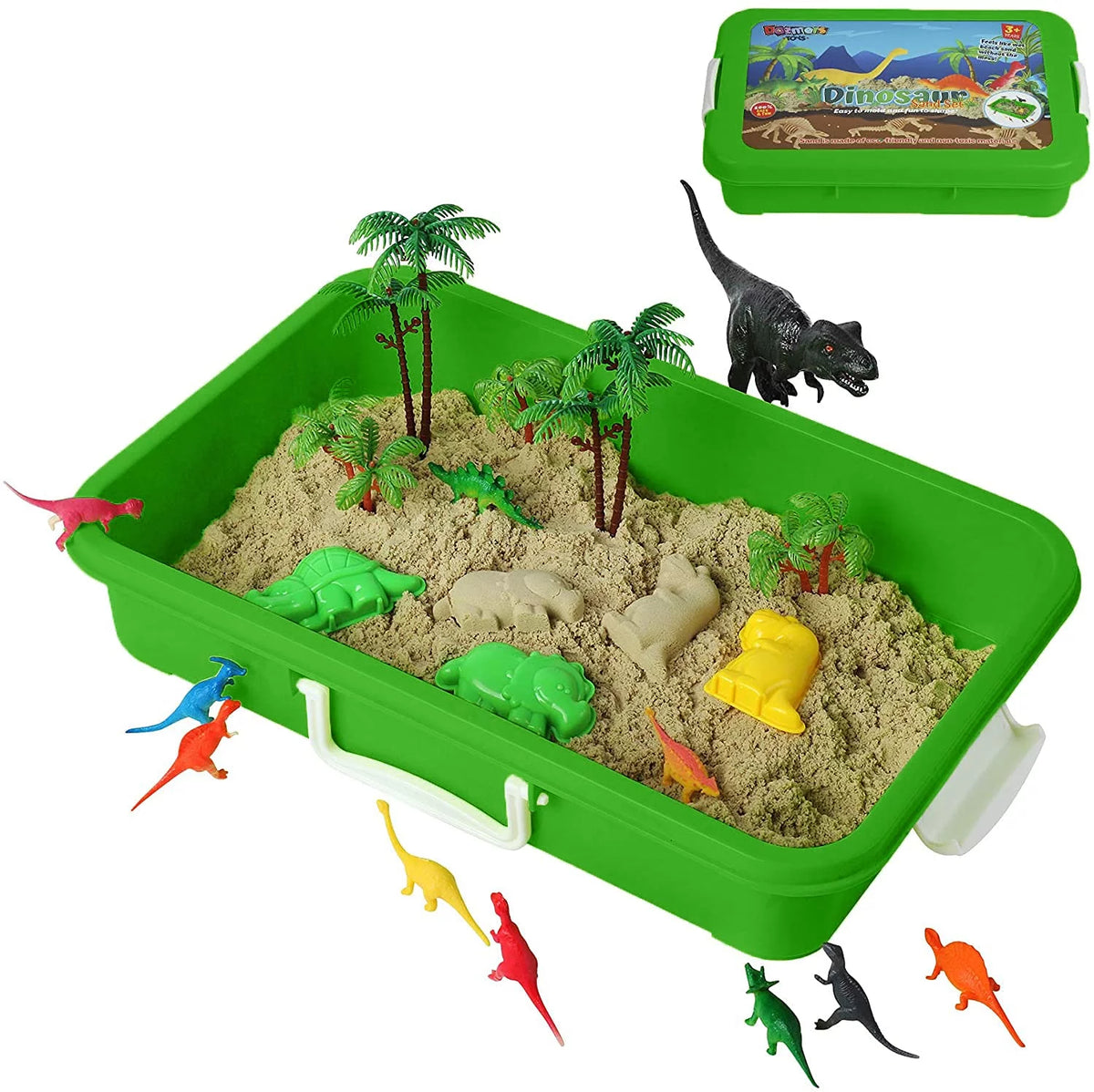 Dinosaur Play Sand Kit, 2 Bags of Sand, 34 Pieces M601