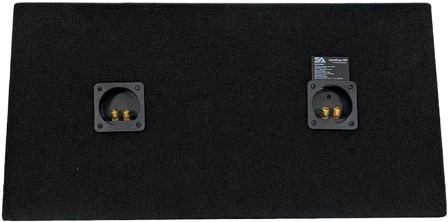 Dual 10 Inch 1000 Watt Car Audio Subwoofer Enclosure with RGB Lights Package with Amplifier & Cables I601596