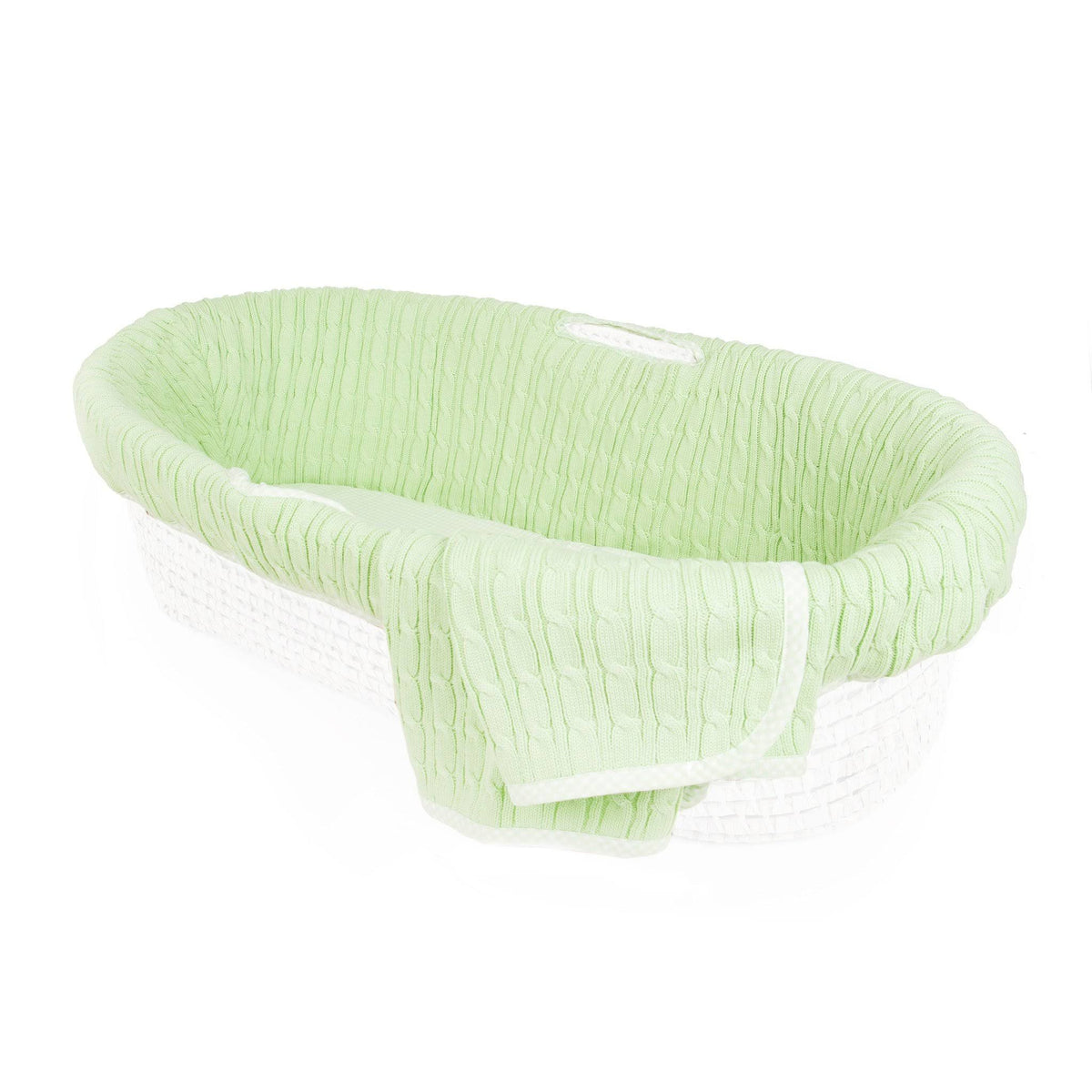 Cable Knit Moses Basket and Bedding Set K401