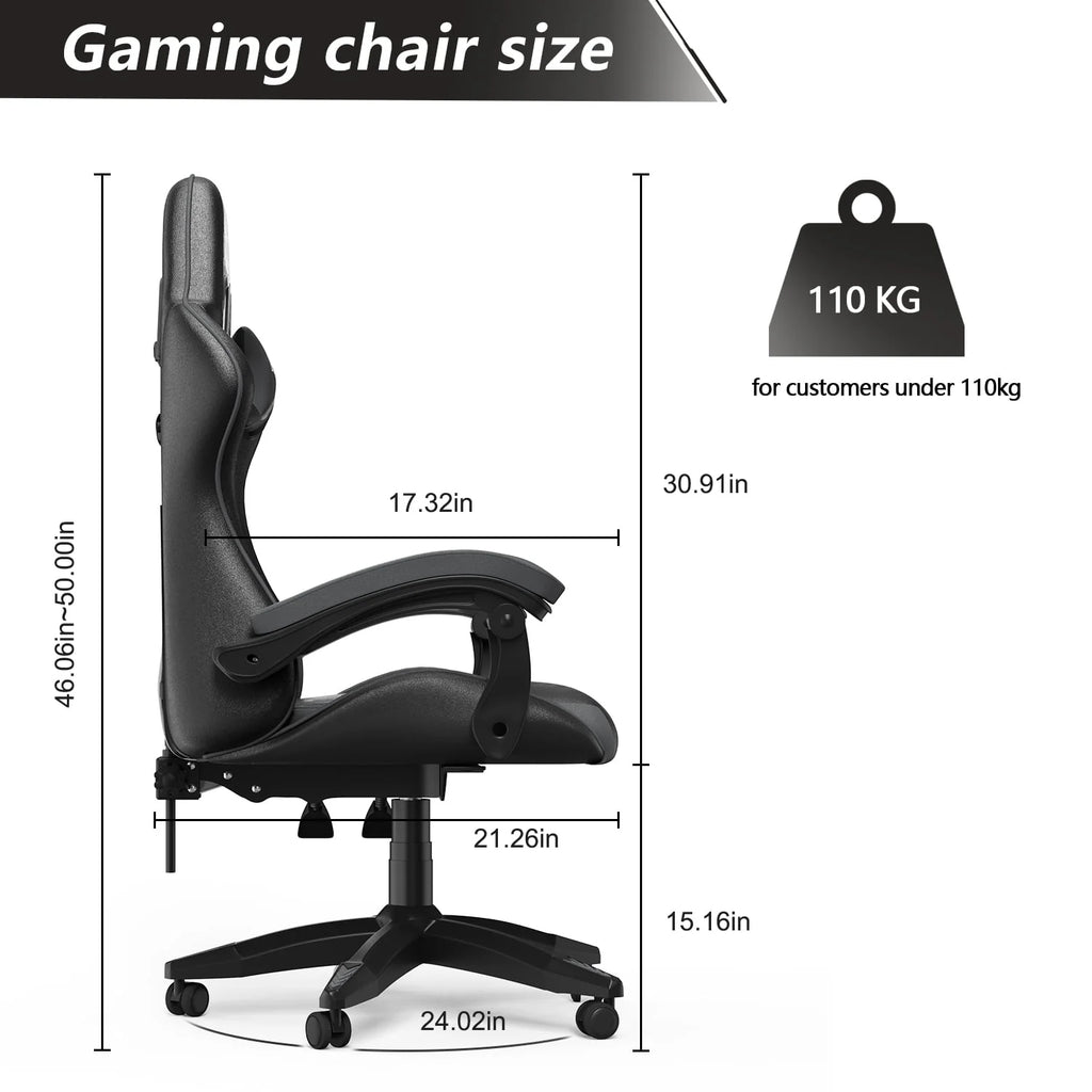 Blue Ergonomic High-Back Gaming Chair with Lumbar Support R7832