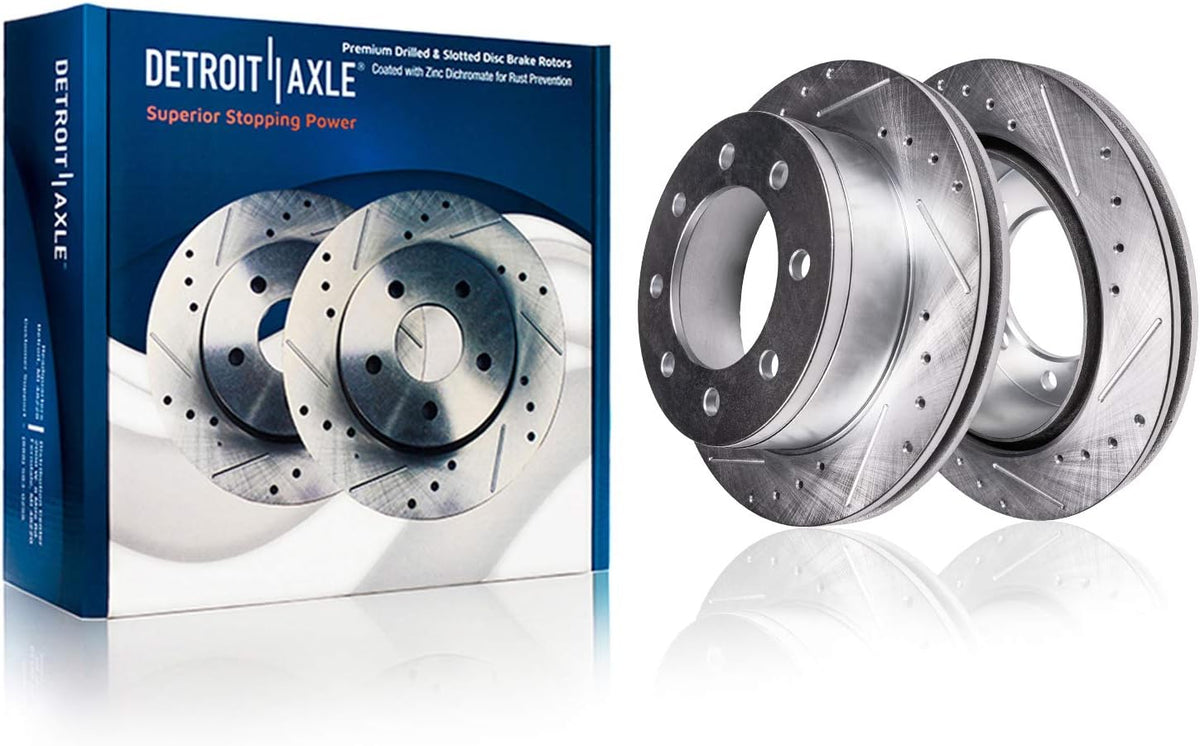 4WD SRW Front Rear Drilled Rotors + Brake Pads 10pc Set F5739