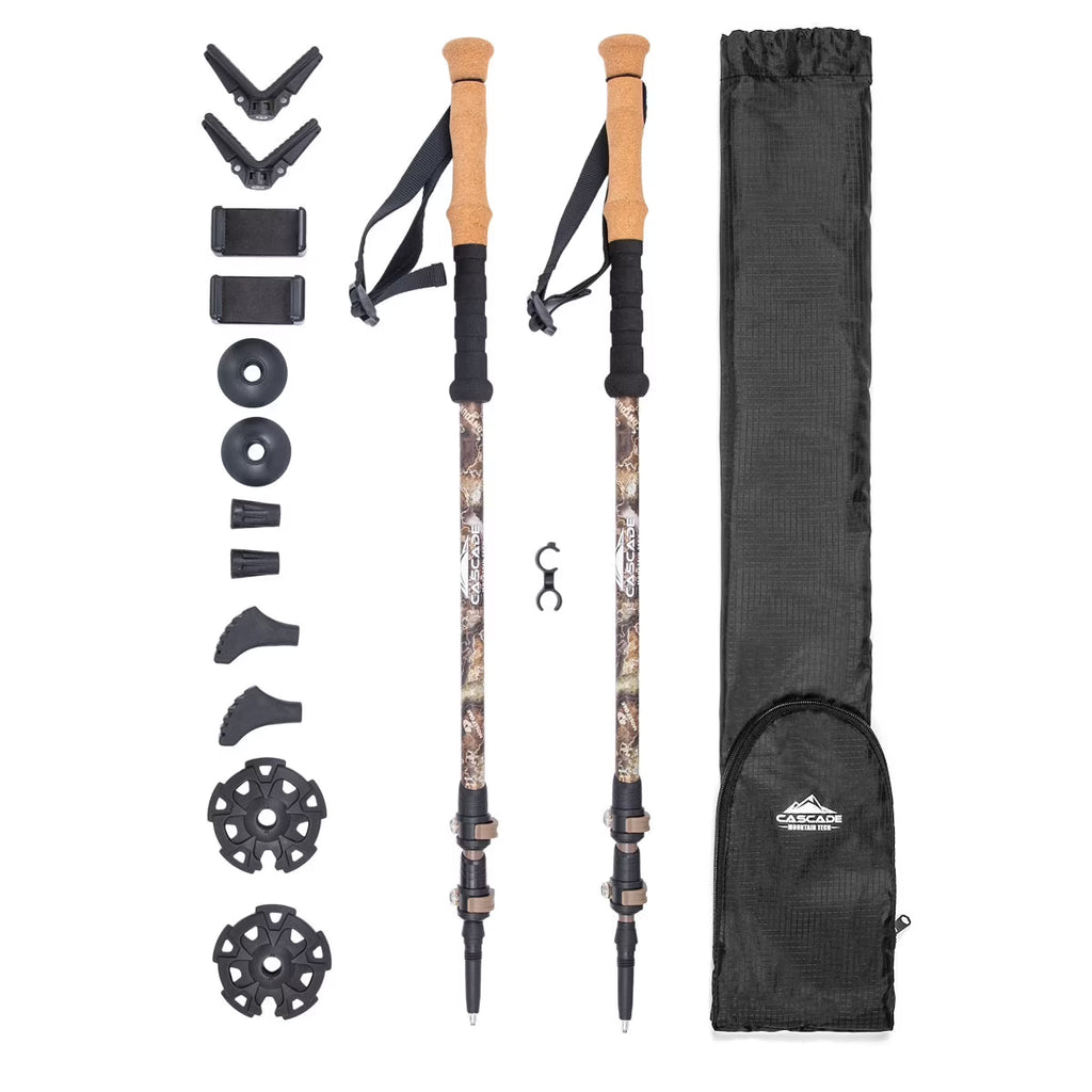Carbon Fiber Monopod Walking Sticks with Adjustable Quick Locks - 2 Pack F1558
