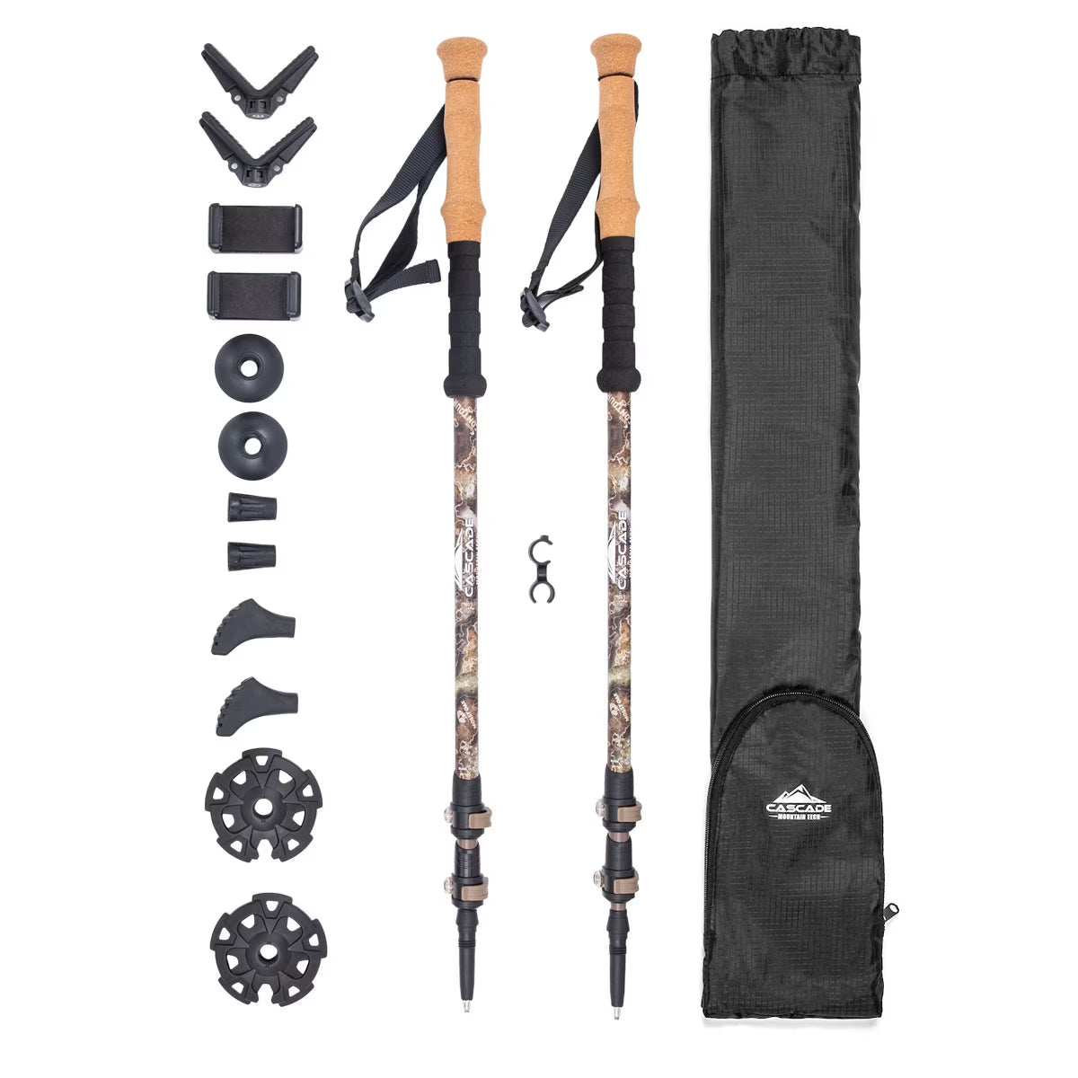 Carbon Fiber Monopod Walking Sticks with Adjustable Quick Locks - 2 Pack F1558
