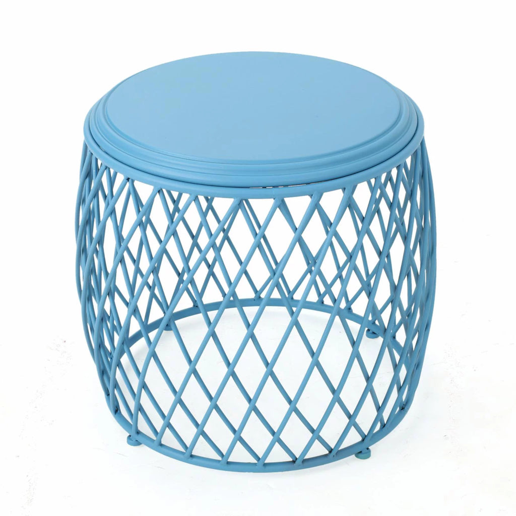 19 Inch Metal Mesh Side Table Y47032