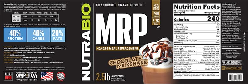 Chocolate Meal Replacement Protein Powder 2.5 lbs F8883