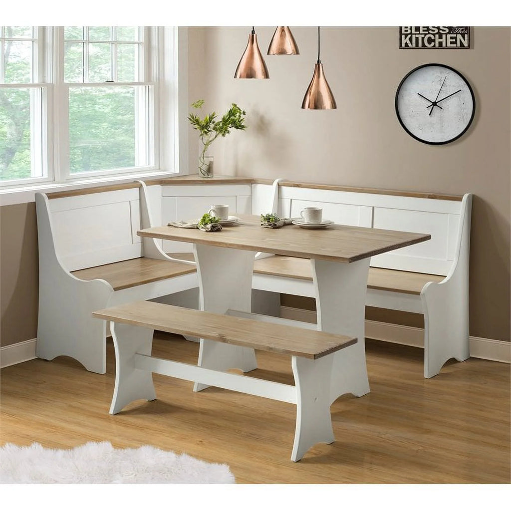 Antique White Dining Nook Set O476438