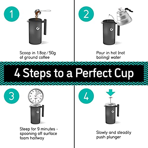 34oz Double Insulated Stainless Steel French Press F12220