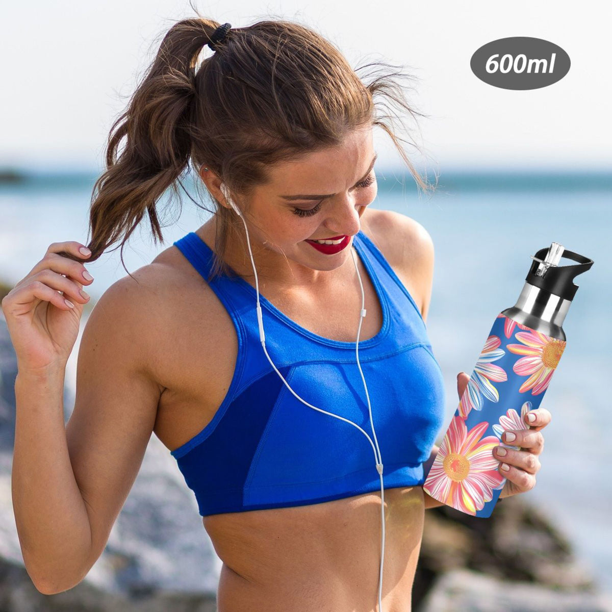 20 oz Insulated Stainless Steel Water Bottle with Straw Lid S30915
