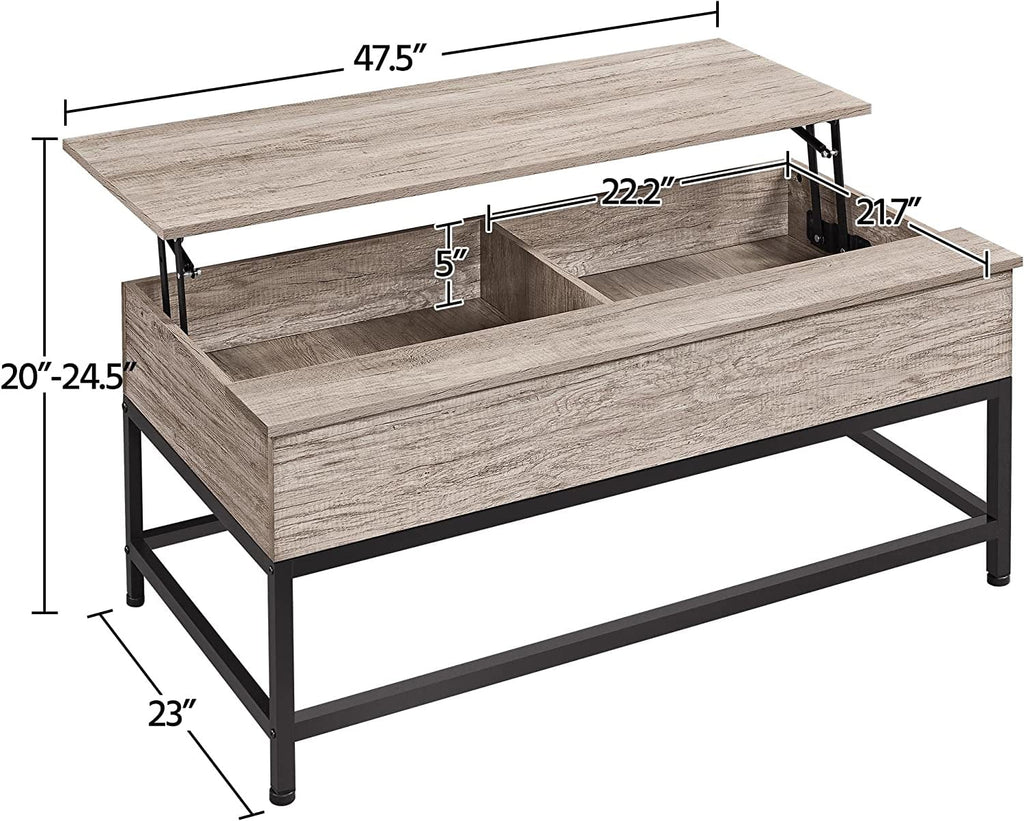 47.5" Lift Top Coffee Table with Hidden Storage I339367