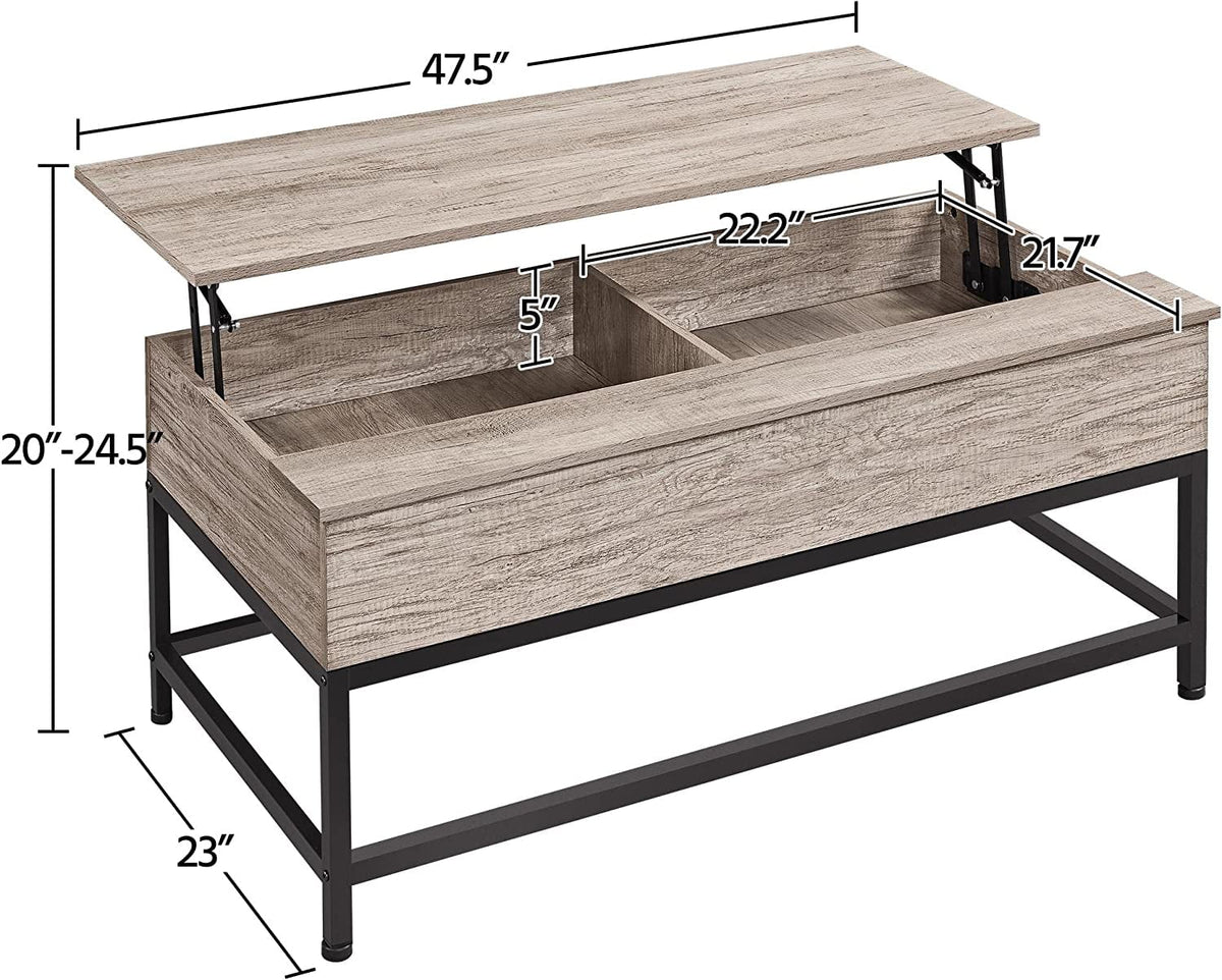47.5" Lift Top Coffee Table with Hidden Storage I339367