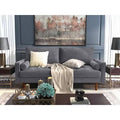 Gray Velvet Square Arm Sofa Y729