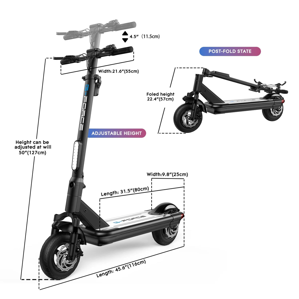 500W Foldable Electric Scooter with 10 Fat Tires Z109127