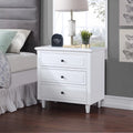 White 3 Drawer Solid Wood Nightstand M462610