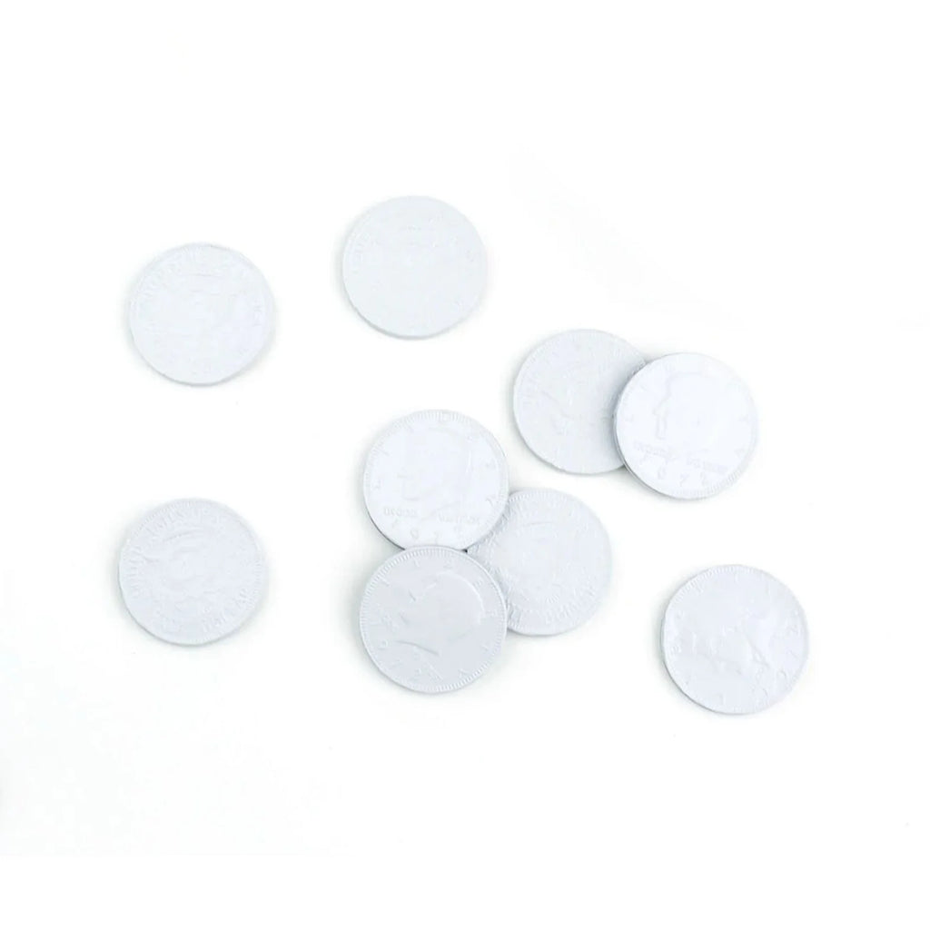 White Foil Milk Chocolate Coins 1 lb. Bag J902