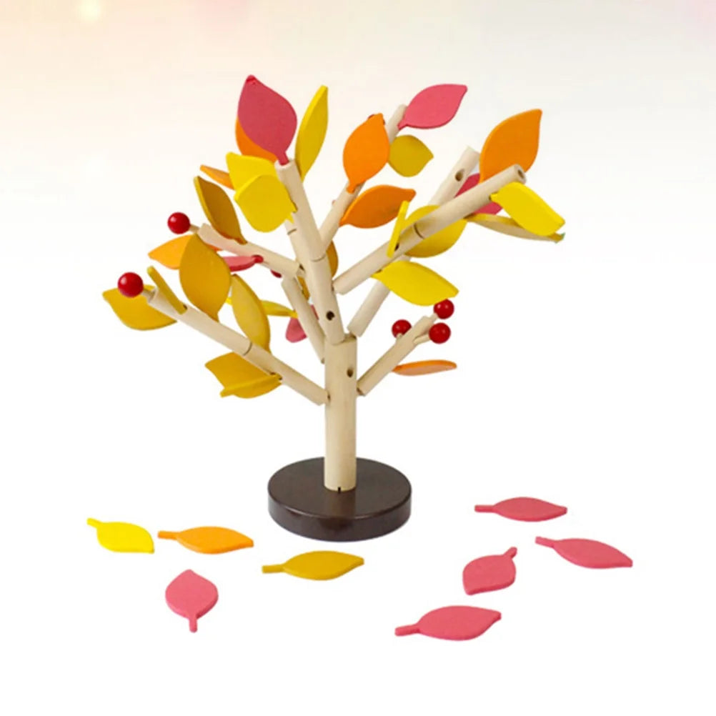 Creative Wooden Tree Blocks Building Set Toy (Yellow) Y466