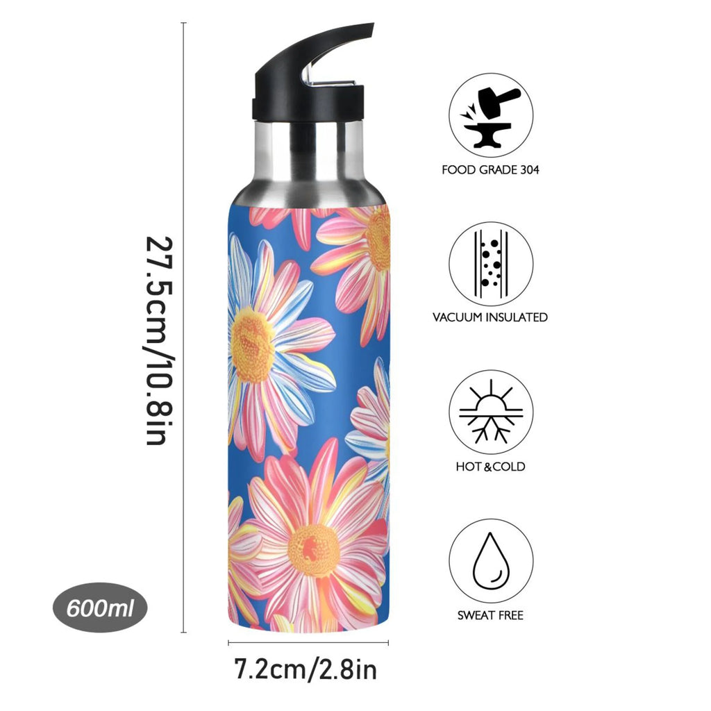 20 oz Insulated Stainless Steel Water Bottle with Straw Lid S30915
