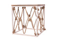 White Brown Mango Wood and Jute Console Table H29023