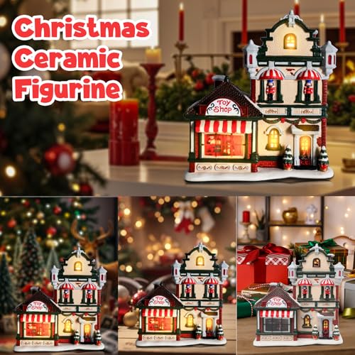 Ceramic Village House with LED Light G6671