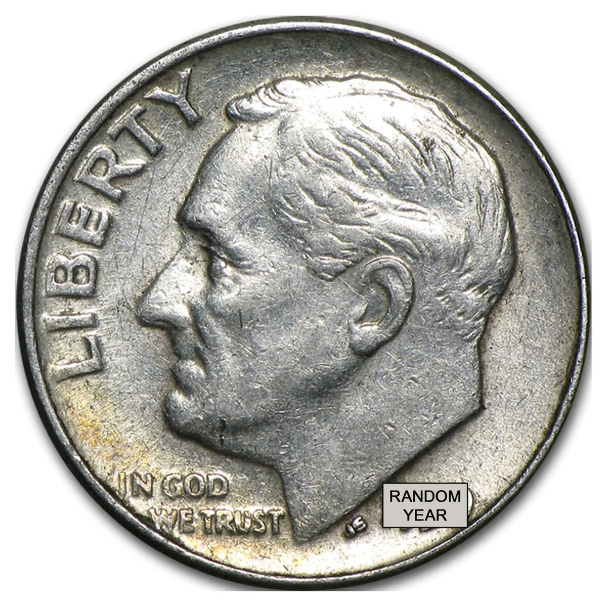 50-Coin Roll 90% Silver Roosevelt Dimes Avg Circ T26510