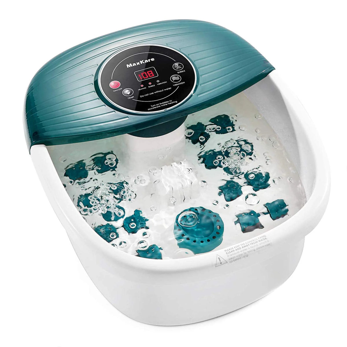 Foot Spa Bath Massager with Heat, Bubbles, Vibration, 16 Detachable Massage Rollers X4958