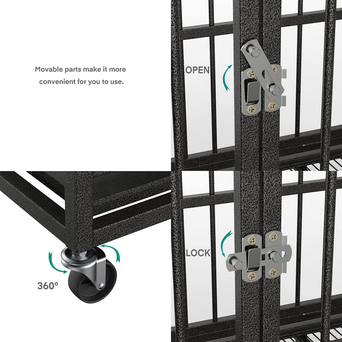 36 Heavy Duty Metal Dog Kennel and Crate, Double Door, Black F386210