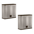 4 Cubic Feet Resin Single Shelf Garage Wall Storage Cabinet (2 Pack) J8909