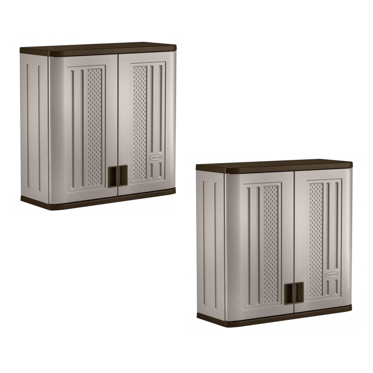 4 Cubic Feet Resin Single Shelf Garage Wall Storage Cabinet (2 Pack) J8909