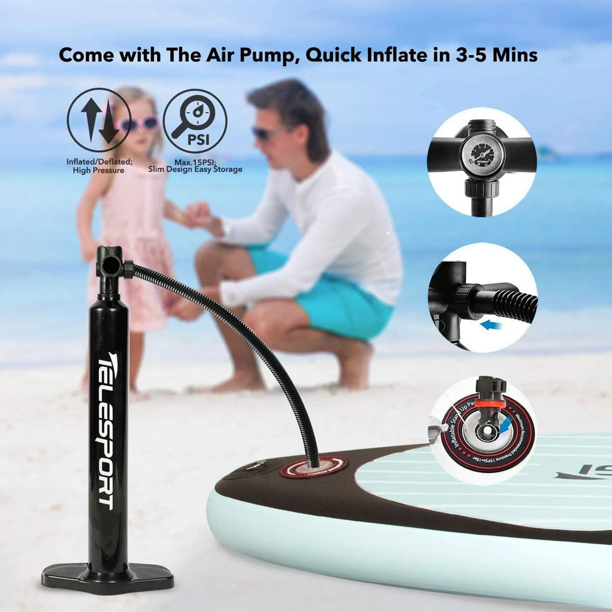Inflatable Paddle Board with Accessories, Blue U22011
