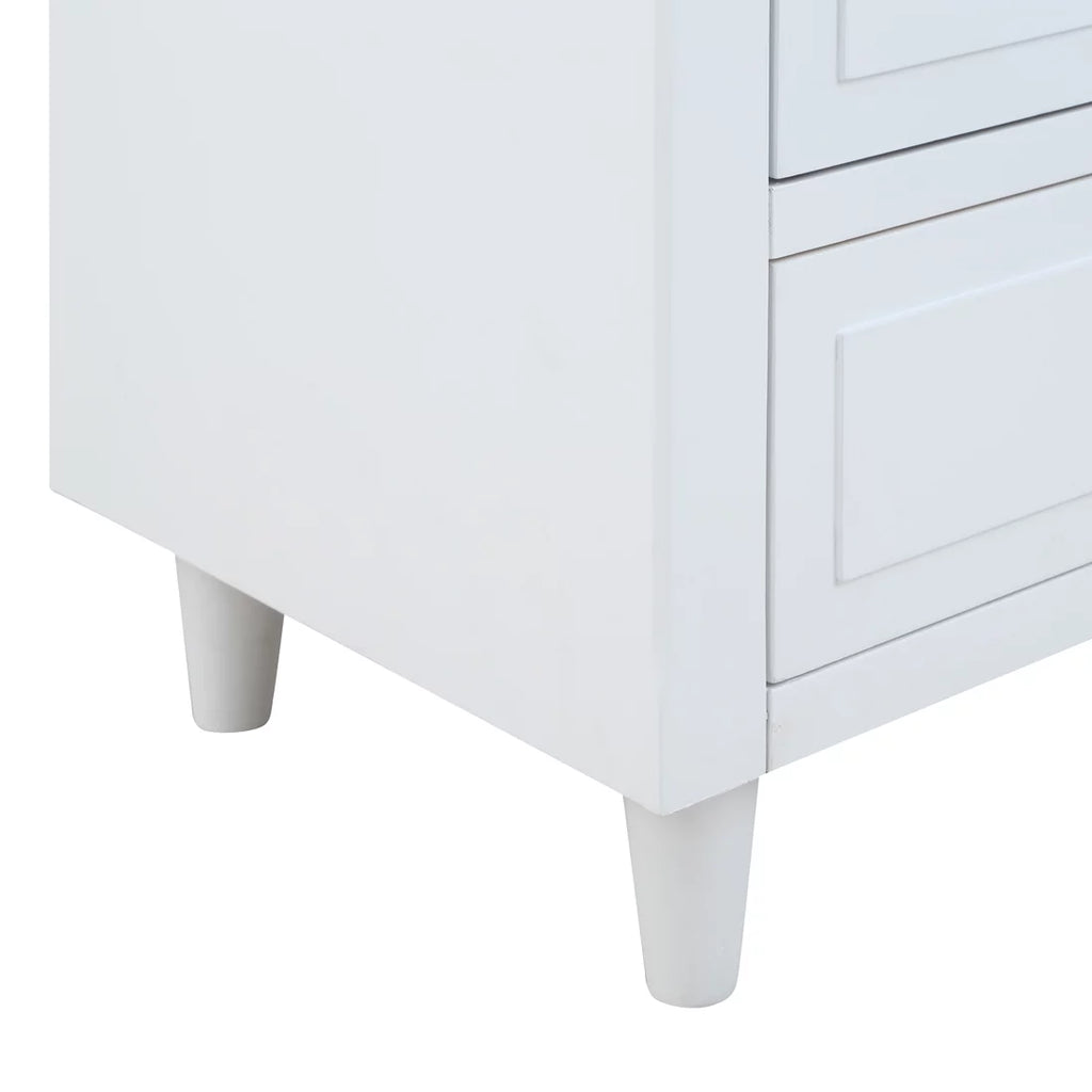 White 3 Drawer Solid Wood Nightstand M462610