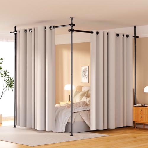 Adjustable Metal Tension Curtain Rod Room Divider S942