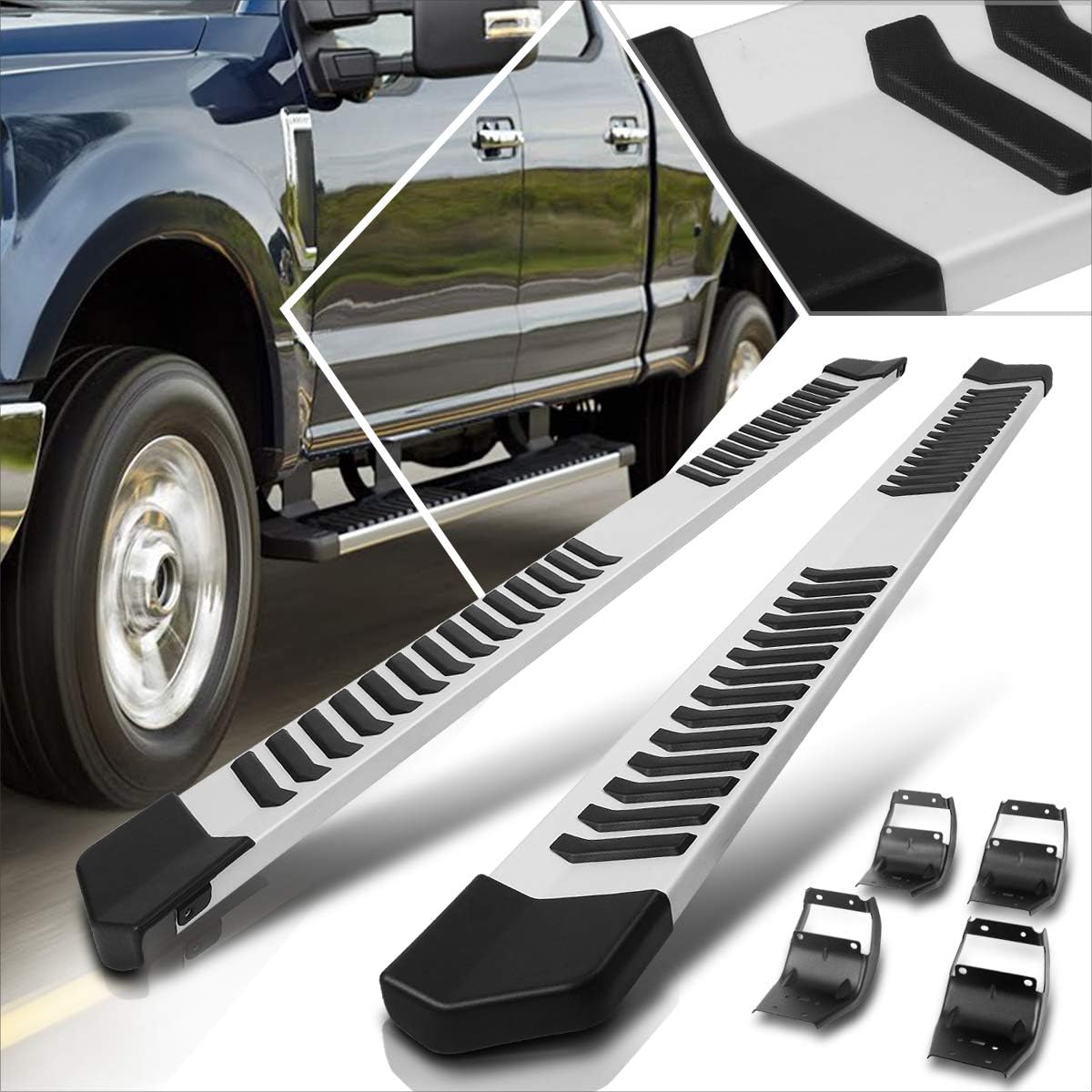 6 Inch Black Aluminum Running Boards Side Steps Nerf Bars Z344