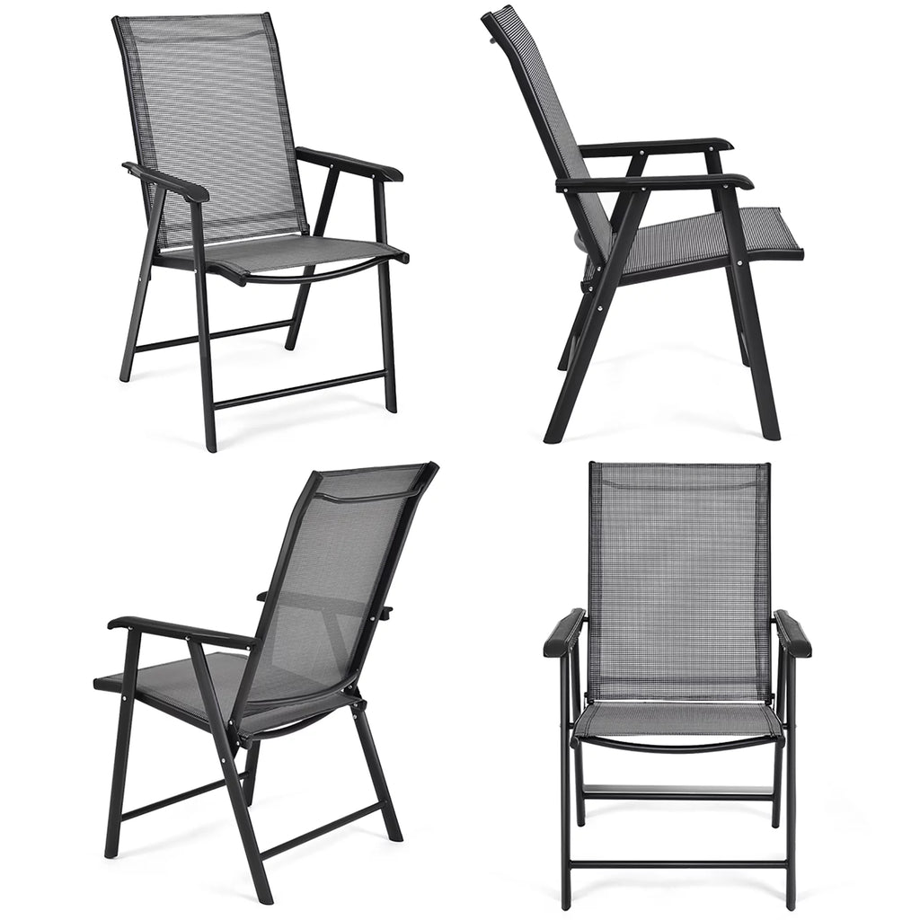 Set of 4 Outdoor Folding Chairs with Armrest Z39805