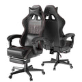 Black Gaming Chair with Footrest and Massage Lumbar Support I66028