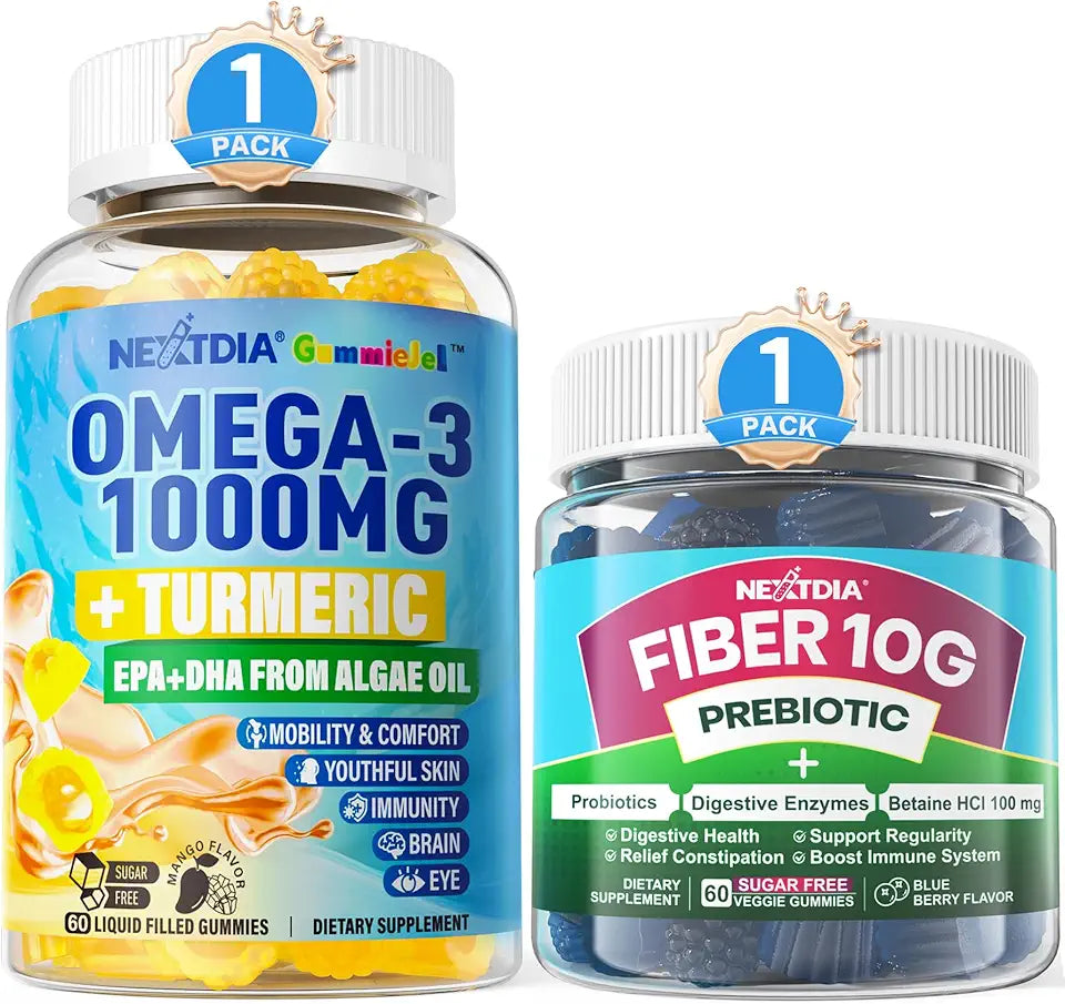Vegan Omega-3 1000mg Turmeric Fiber Gummies C18360
