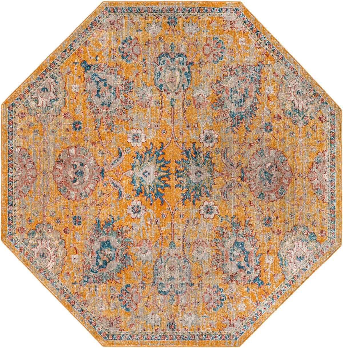 Yellow Octagon Rug B7795