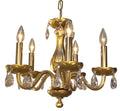 Gold Painted 5 Light Chandelier with Crystal R28285