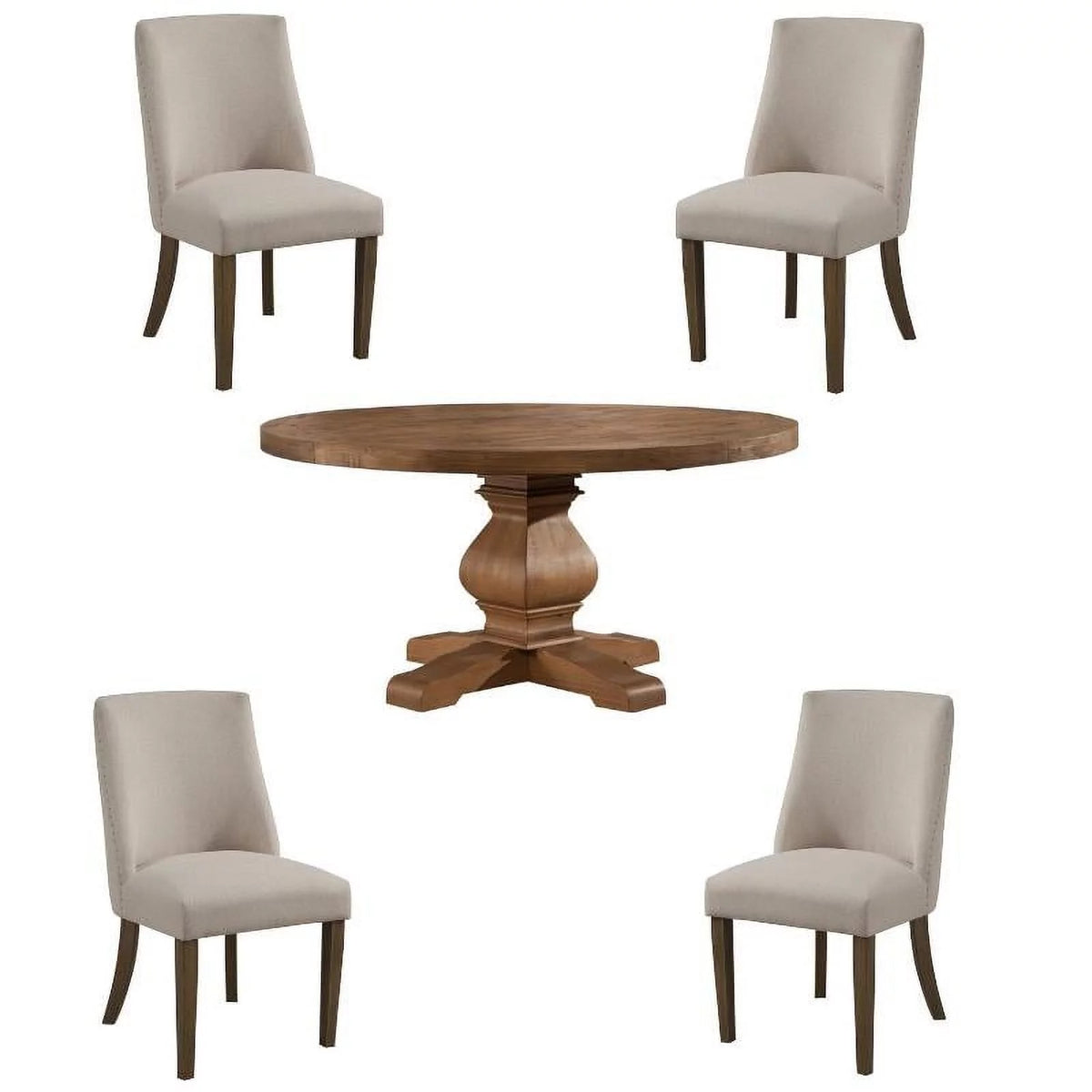 5 Piece Dining Set with Round Table and 4 Chairs K72818
