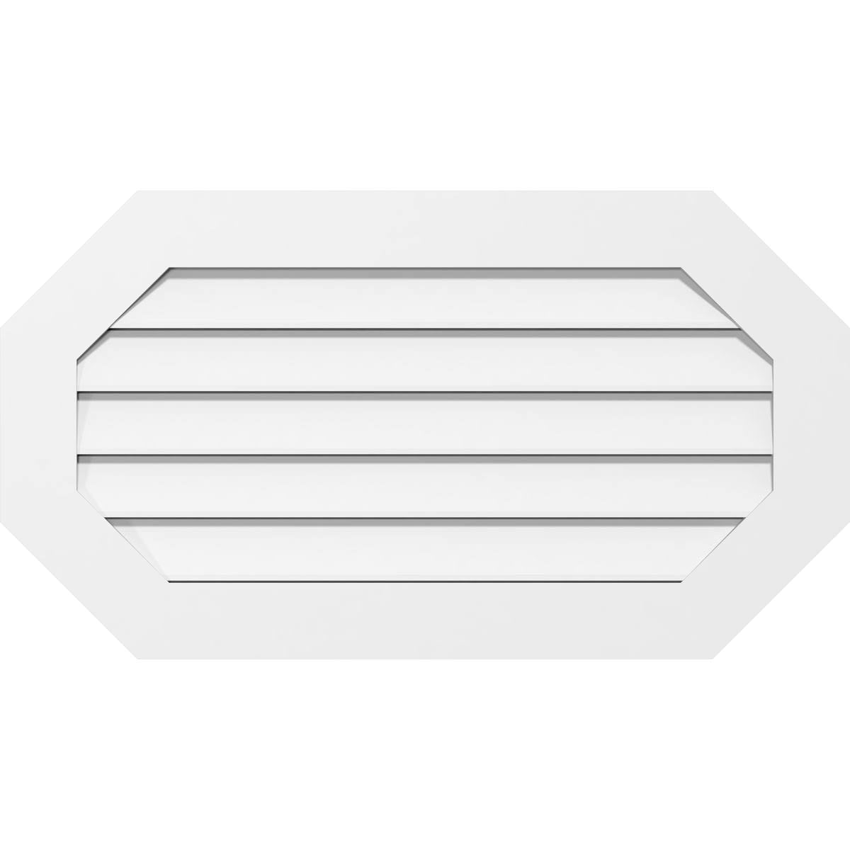32x22W x 22x22H Horizontal Elongated Octagon Surface Mount PVC Gable Vent Q844076