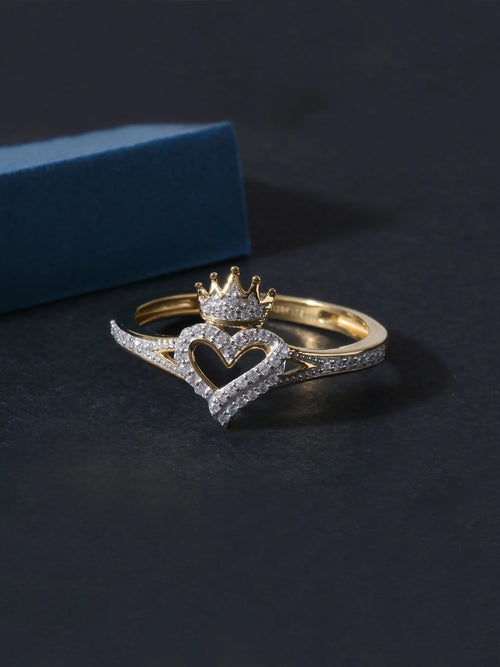 10K Yellow Gold Diamond Heart Ring K2335