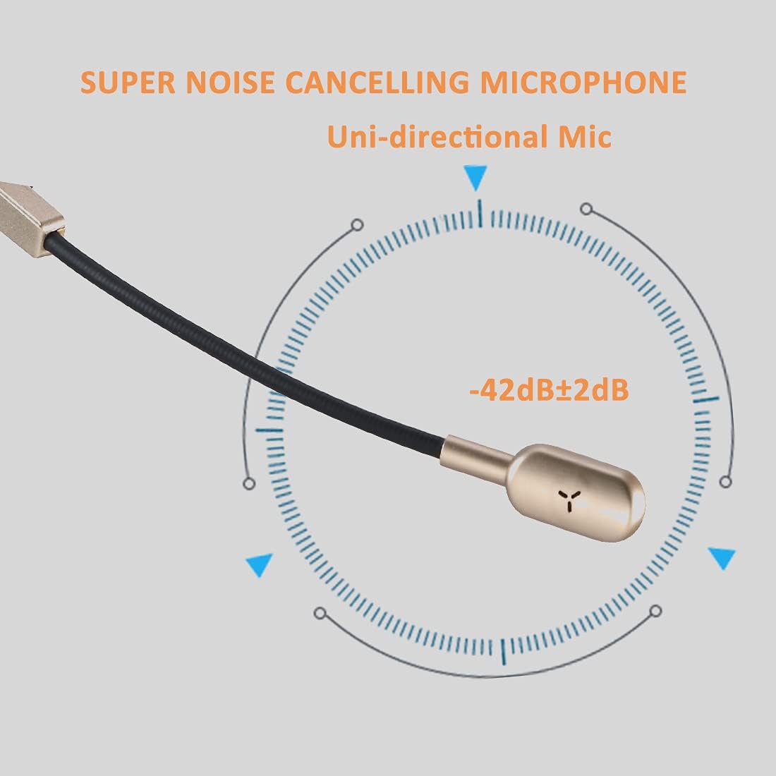 Gold USB Headset with Noise Cancelling Microphone, Pack of 2 O778498