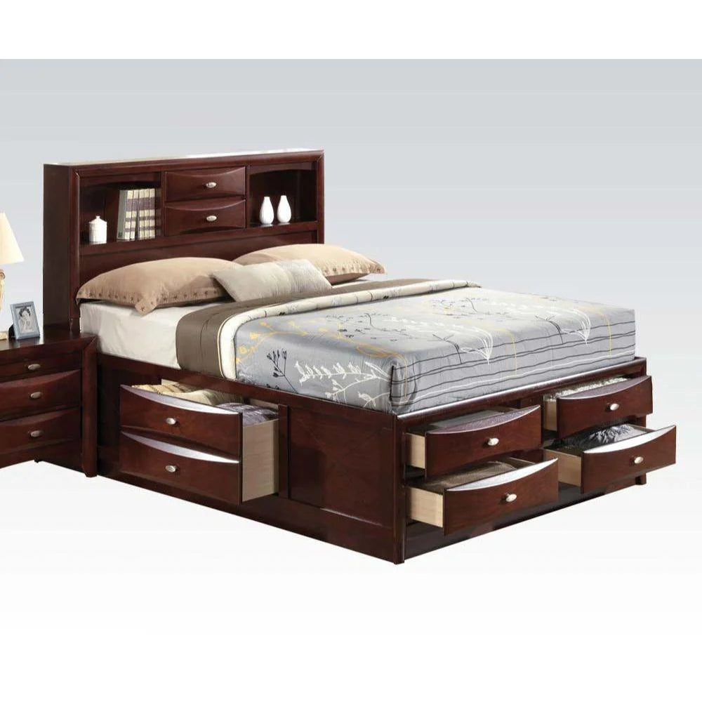 Espresso Wood Eastern King 6PCS Bedroom Set with Storage R737