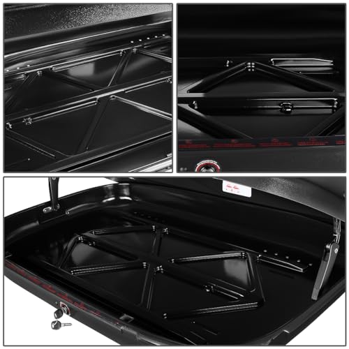 Black 110 LBS 53 X 34 X 15 Inches Lockable Rooftop Cargo Carrier J9334