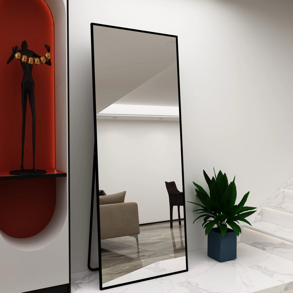 65" × 24" Black Full Length Mirror E8898