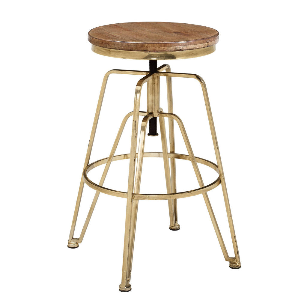 Adjustable Wood and Metal Stool O55557