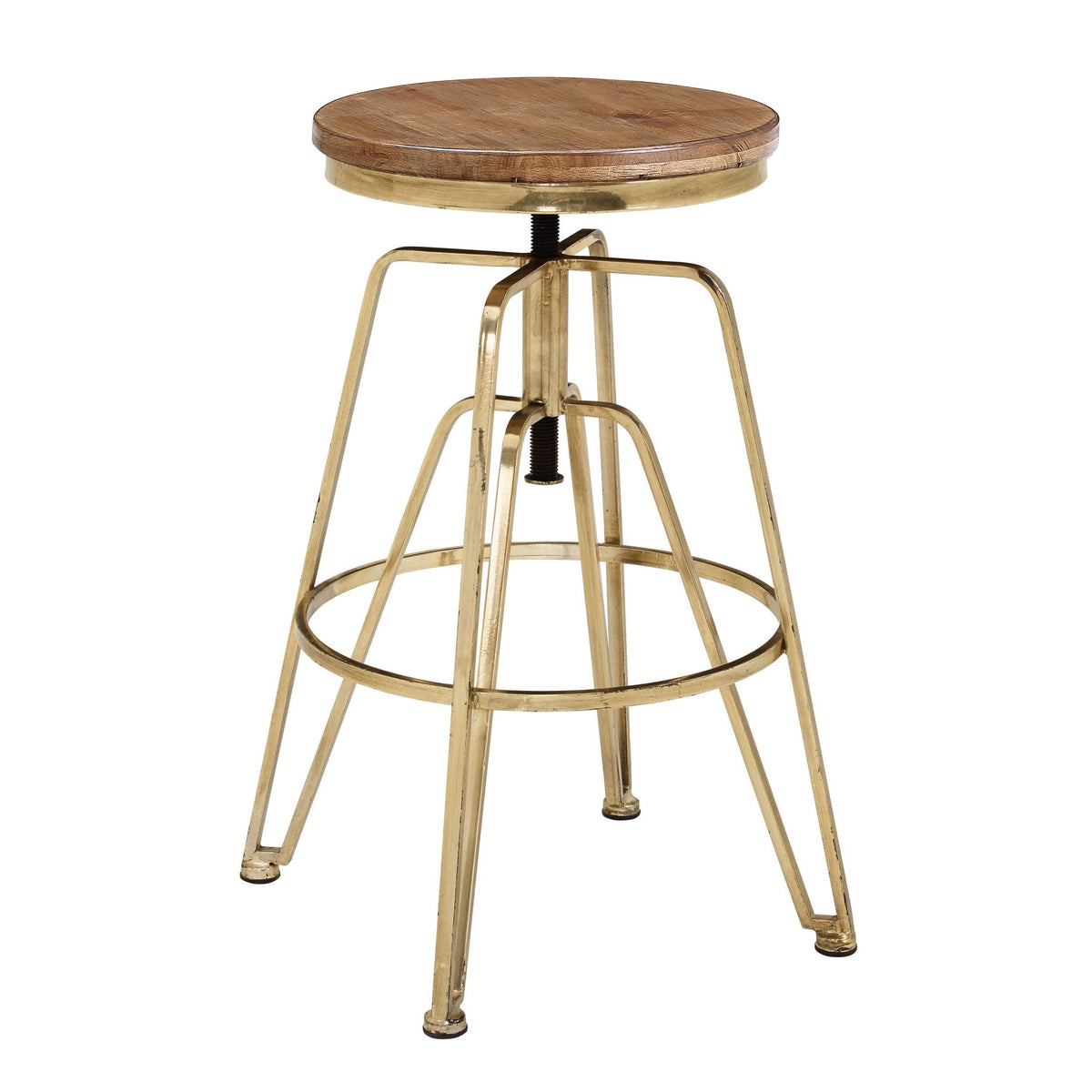 Adjustable Wood and Metal Stool O55557