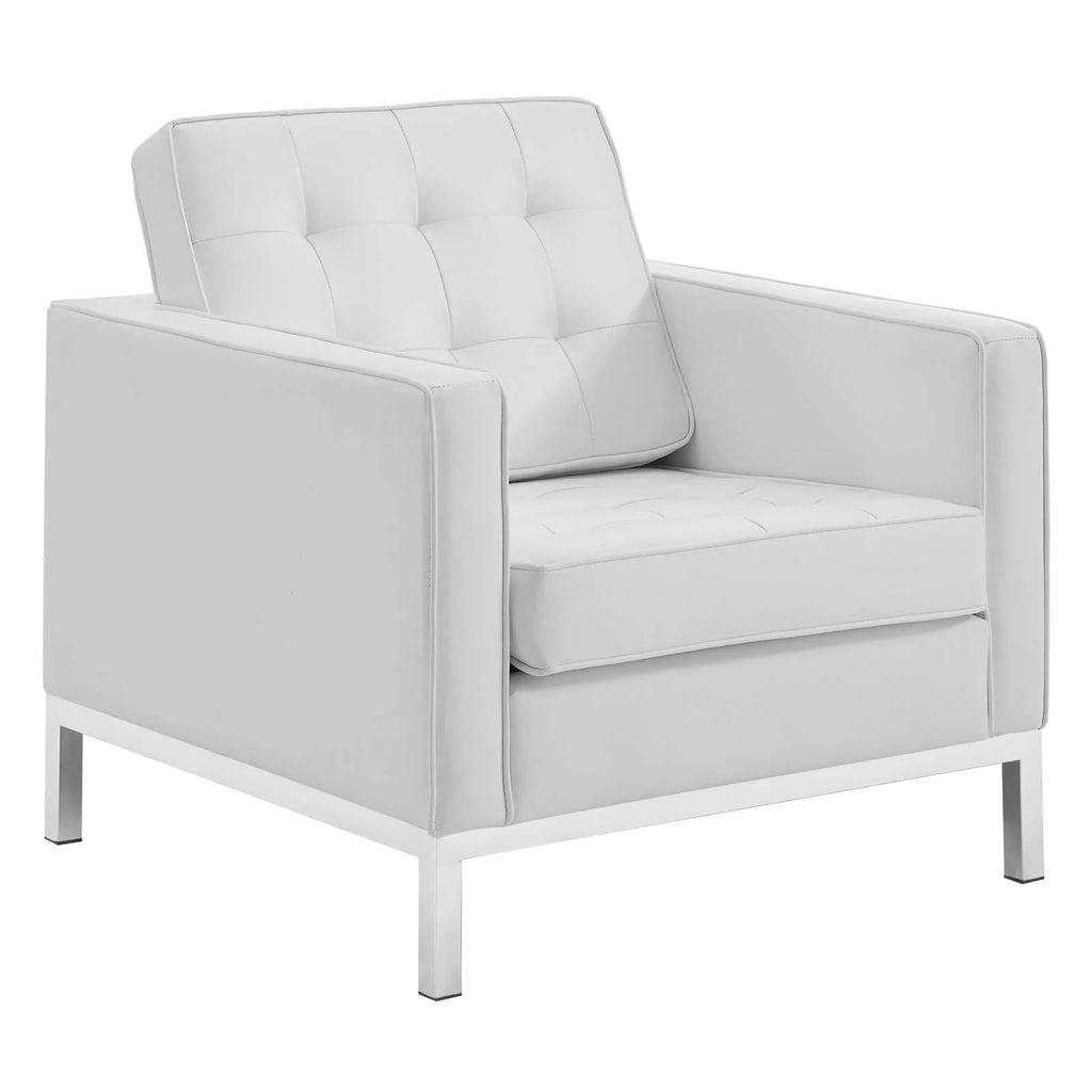 3 Piece Tufted Upholstered Faux Leather Set F671137