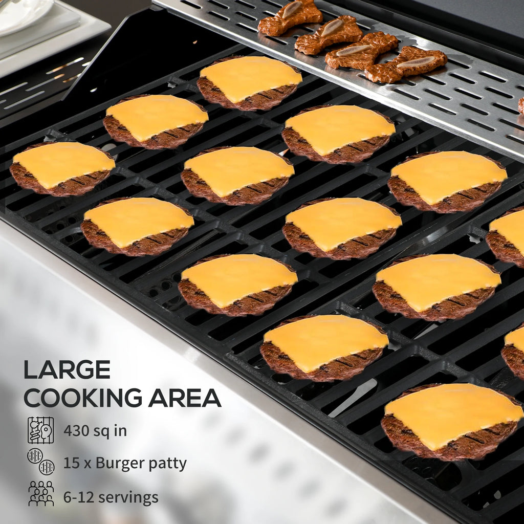 4 Burner Propane Gas Grill with Side Burner C859884