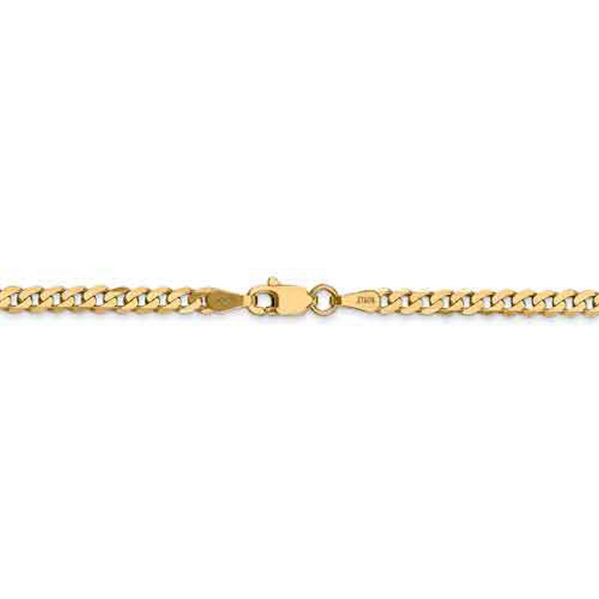 14k Yellow Gold Flat Beveled Curb Chain Necklace E6463