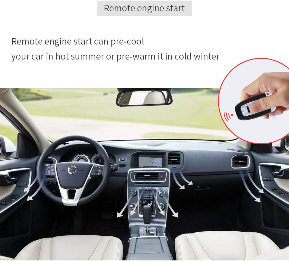 Smart Key PKE Car Alarm with Push Engine Start Button DC12V Q36622